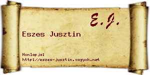 Eszes Jusztin névjegykártya